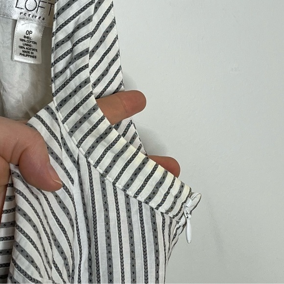Loft Geometric Stripes Sleeveless High Neck Dress 100% Cotton Preppy Tennis Prep - Picture 11 of 11